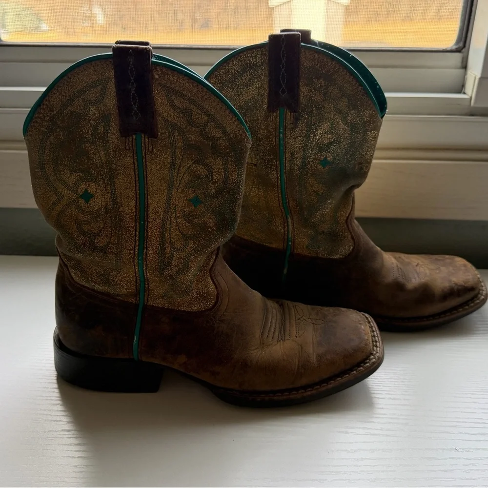 Ariat Youth Cowboy Boots Size 5 Fits Women’s 7 Brown Western Boots
